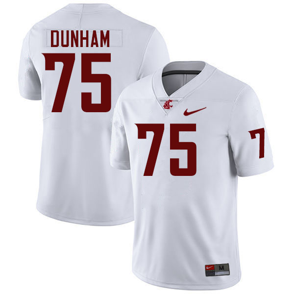 Men #75 Noah Dunham Washington State Cougars College Football Jerseys Stitched-White
